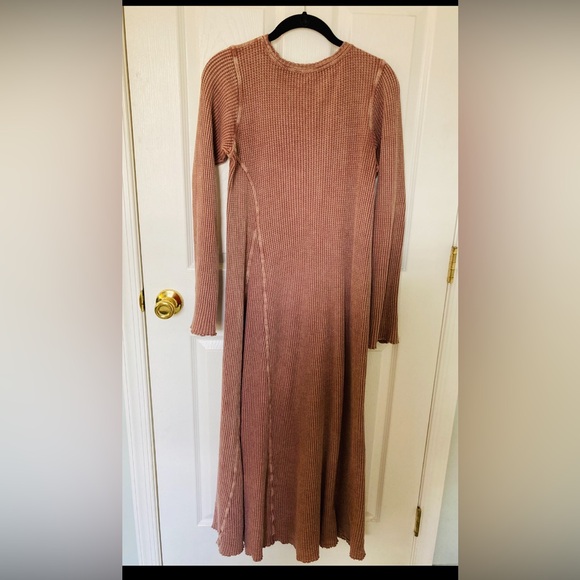 Free People FP One Dusty Rose Natasha Thermal Lounging Dress Relaxed Fit WM Med - Picture 6 of 15